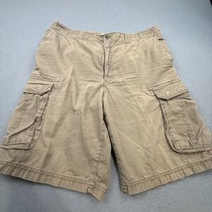 True‎ Nation RIPSTOP Men  Khaki Cargo Shorts Size 38 BROWN Cotton Utility